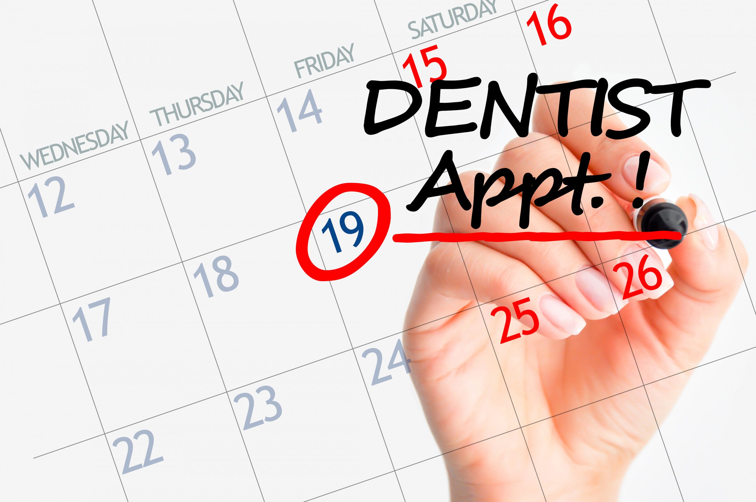 Dentist appointment date on calendar American Dental Group
